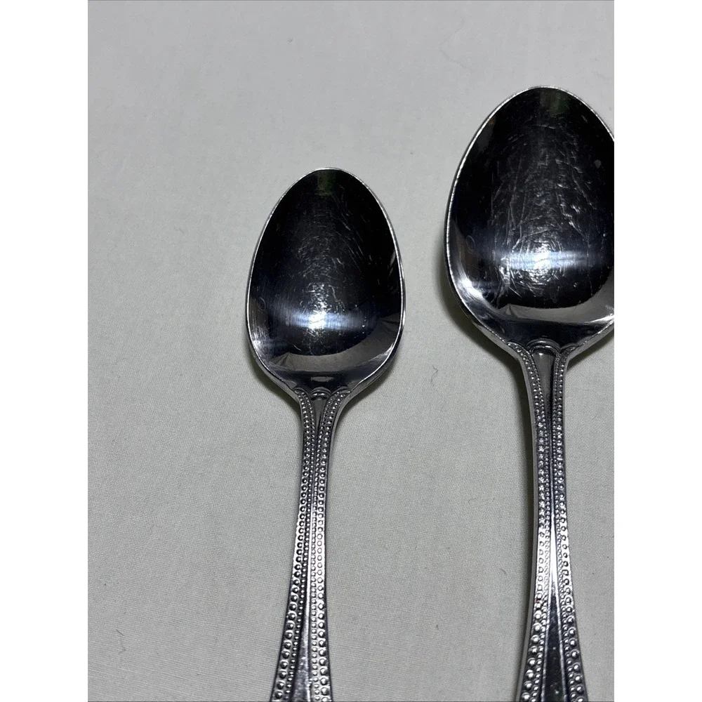 Leonard‎ Silver R Stainless Boston Bead Tsp &Tbsp